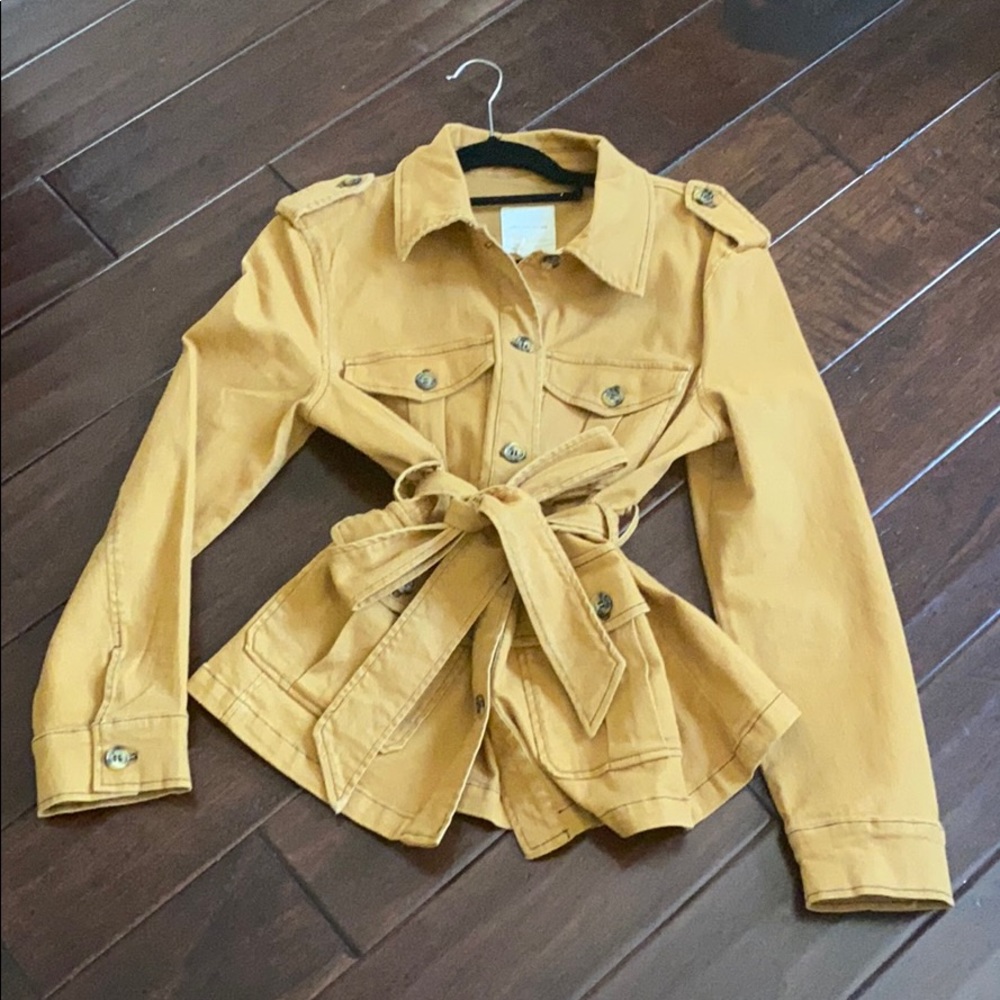 Anthropologie Avec Les Filles belted denim jacket